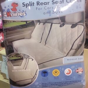 White and Black Split Rear Seat Cover for Dogs